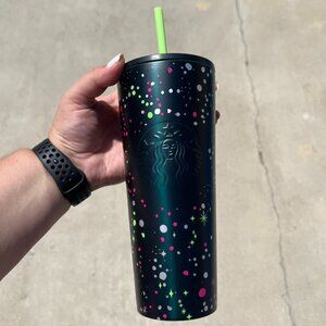 Starbucks Venti Green with colorful Confetti Tumbler Cold Cup - NWT